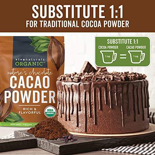 Viva Naturals Certified Organic Cacao Powder Fro