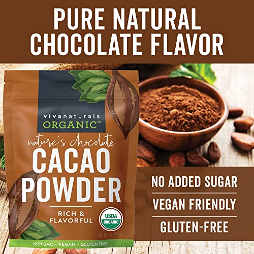 Viva Naturals Certified Organic Cacao Powder Fro