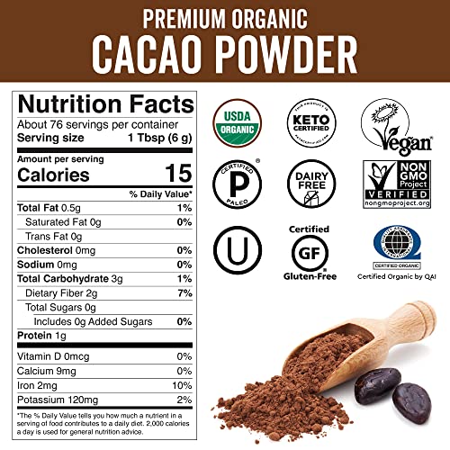 Viva Naturals Certified Organic Cacao Powder Fro