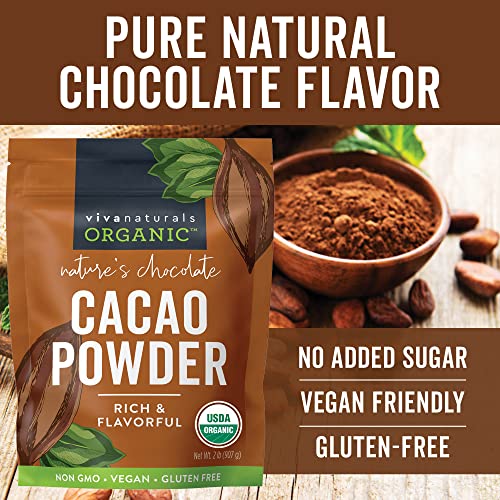 Organic Cacao Powder, 2lb - Unsweetened Cocoa Powder With Rich D...