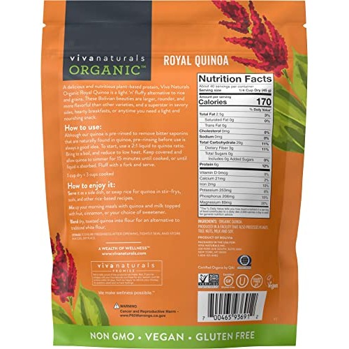 Organic Quinoa 4 lb - Gluten Free and Vegan Complete Plant Pro...