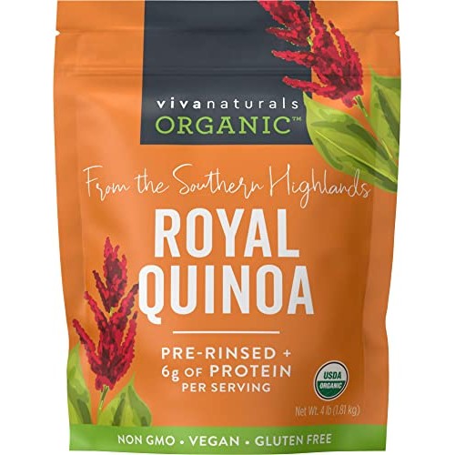 Organic Quinoa 4 lb - Gluten Free and Vegan Complete Plant Pro...