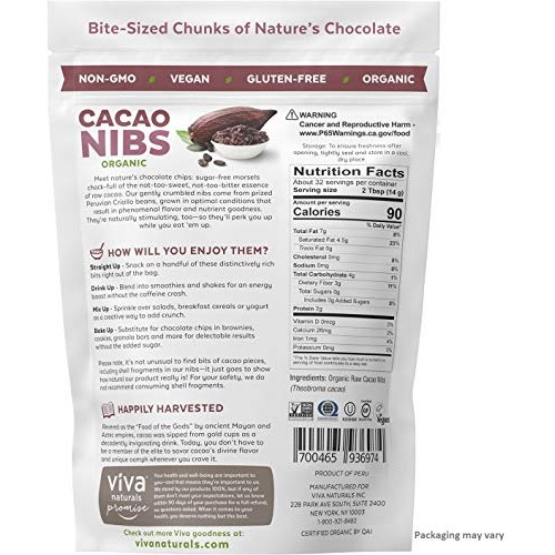 Viva Naturals Organic Cacao Cacao Nibs, 1 Lb