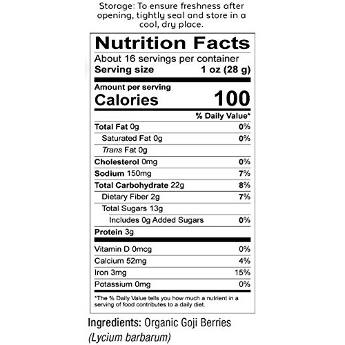 Viva Naturals Organic Dried Goji Berries, 1Lb - Premium Himalaya