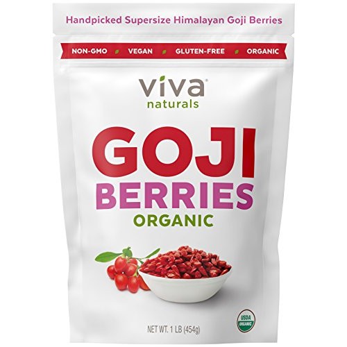Viva Naturals Organic Dried Goji Berries, 1Lb - Premium Himalaya