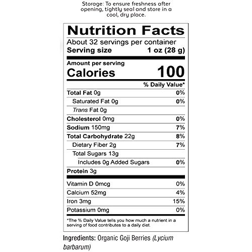 Viva Naturals Organic Dried Goji Berries, 2Lb - Premium Himalaya