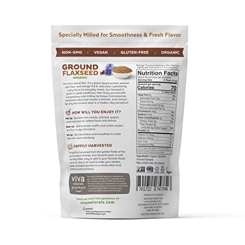 Viva Naturals - The Best Organic Ground Flax Seed, 15 Oz - Propr