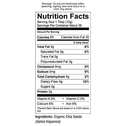 Viva Naturals The Finest Organic Raw Chia Seeds, 1 Pound &Amp; Organ