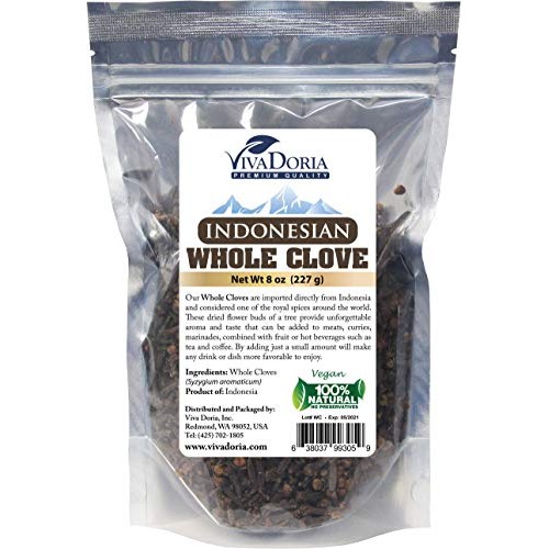Viva Doria Whole Cloves, Indonesian Clove Buds, 8 Oz Resealable