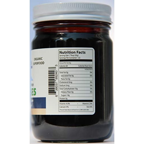 Viva Doria Organic Unsulfured Blackstrap Molasses, 1 Lb Glass Jar