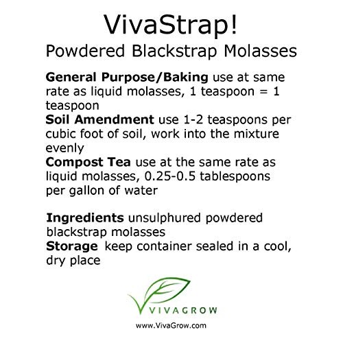 Vivastrap! Dry Powdered Blackstrap Molasses Unsulphured Water So