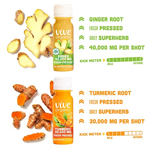 Vive Organic Immune Support Ginger Shot + Turmeric Shot Variety ... Vive Organic Immune Support Ginger Shot + Turmeric Shot Variety ...