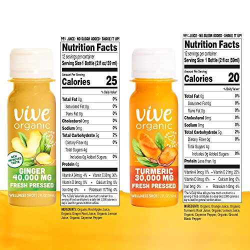 Vive Organic Immune Support Ginger Shot + Turmeric Shot Variety ... Vive Organic Immune Support Ginger Shot + Turmeric Shot Variety ...