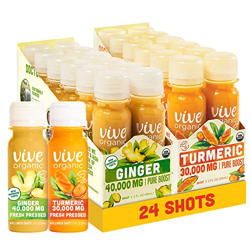 Vive Organic Immune Support Ginger Shot + Turmeric Shot Variety ... Vive Organic Immune Support Ginger Shot + Turmeric Shot Variety ...