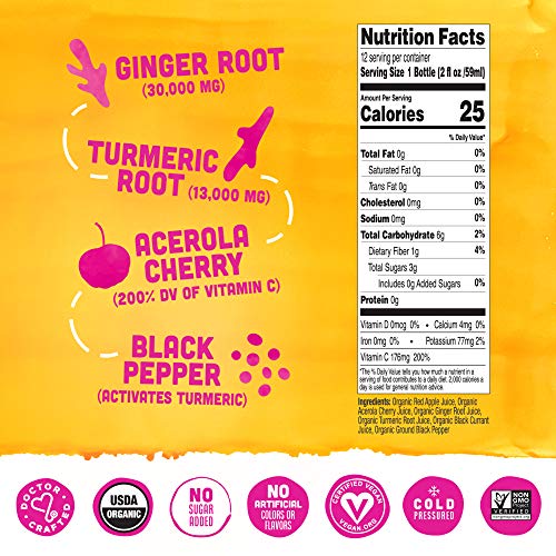 Vive Organic Vitamin C + Immune Support Shot, Cold-Pressed Turme...