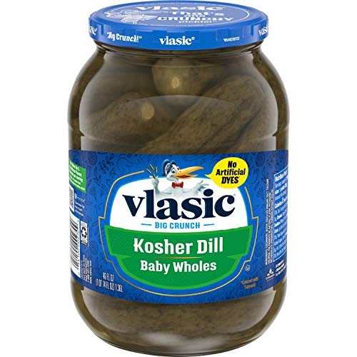 Vlasic Kosher Dill Baby Whole Pickles, Keto Friendly, 6 - 46 Fl