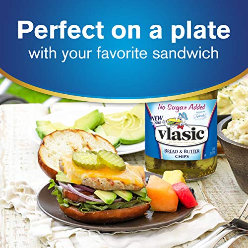 Vlasic No Sugar Added Bread And Butter Pickle Chips, 16 Fl Oz, P