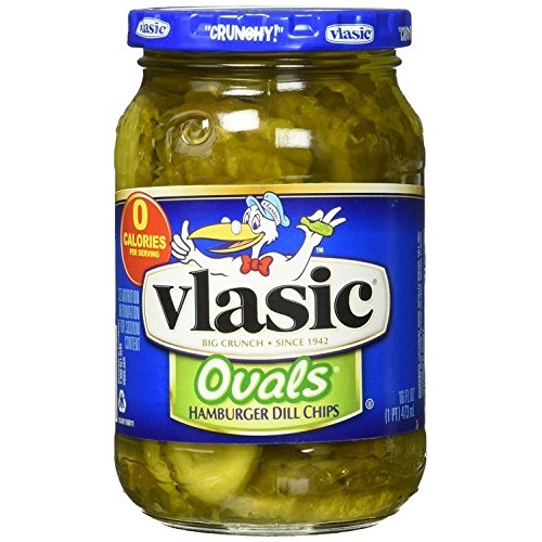 Vlasic Ovals Hamburger Dill Pickle Chips, Keto Friendly, 12 - 16