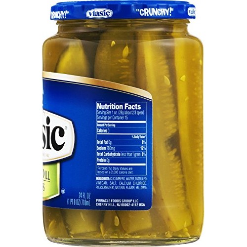Vlasic Polish Dill Spears Pickles, 24 Oz Jar Pack Of 6, Total O