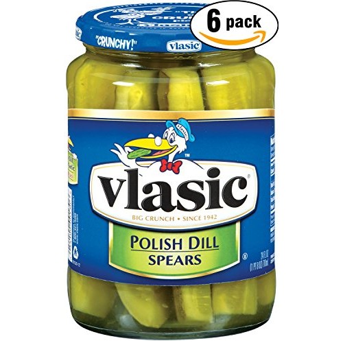 Vlasic Polish Dill Spears Pickles, 24 Oz Jar Pack Of 6, Total O