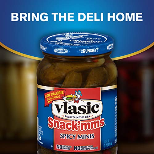 Vlasic Snackmms Spicy Minis Pickles, 6 - 16 Fl Oz Jars