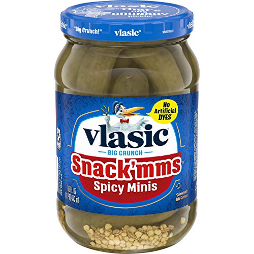 Vlasic Snackmms Spicy Minis Pickles, 6 - 16 Fl Oz Jars