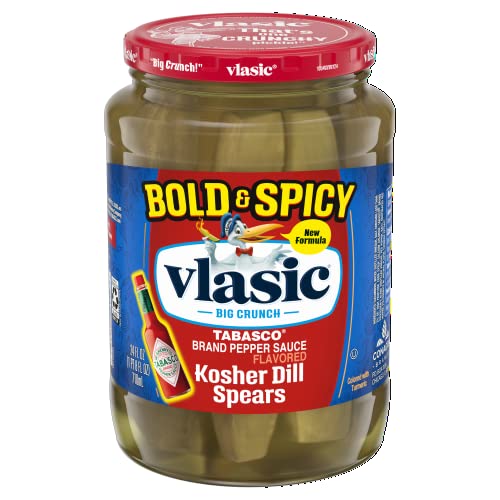 Vlasic Tabasco Flavored Kosher Dill Pickle Spears, 24 Fl Oz