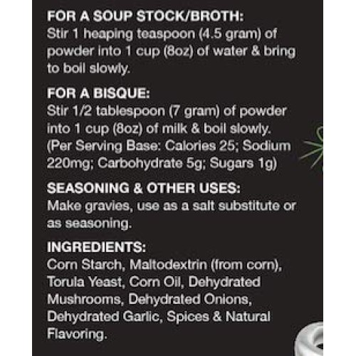 Vogue Cuisine Mushroom Soup &Amp; Seasoning Base - Low Sodium &Amp; Glut