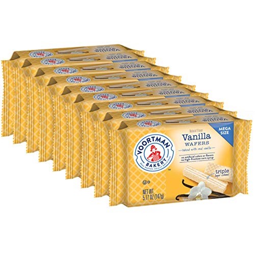 Voortman Bakery Vanilla Wafers, Mega Size, 5.17 oz, Case of 9