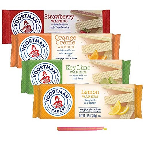 Voortman Bakery Wafers Variety Pack | Key Lime, Strawberry, Lemo...