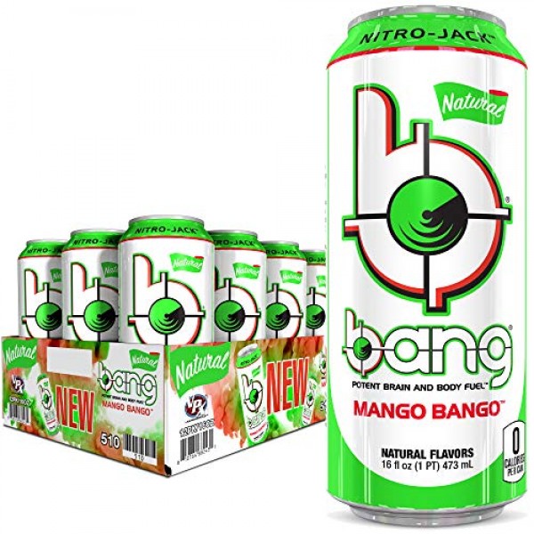 Bang Mango Bango Naturally Sweetened Energy Drink, 0 Calories, S...