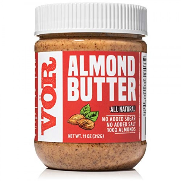 Vör Pure Almond Butter 11oz | Only One Ingredient | No Sugar, ...