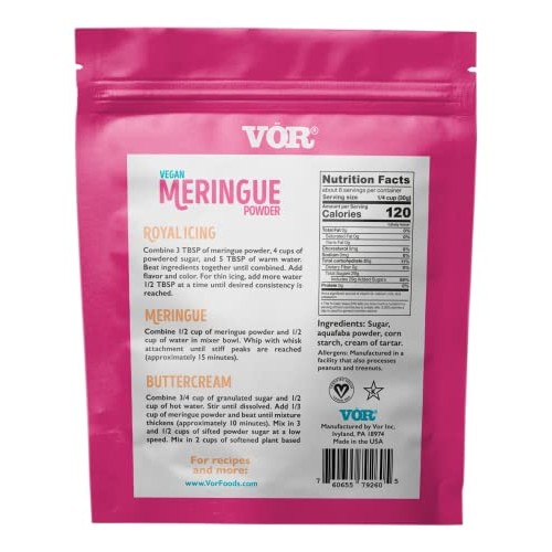 Vör Vegan Meringue Powder 6Oz | Easy Egg-Free Baking &Amp; Decorat