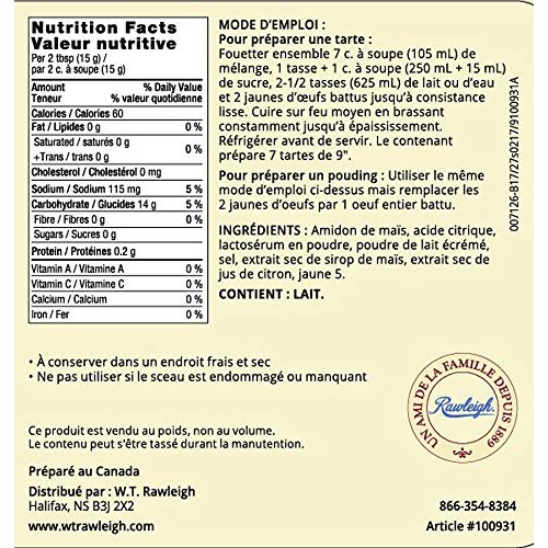 Lemon Cake Mix, Pie Filling, Dessert Mix - 16 Oz - By Wt Rawleigh
