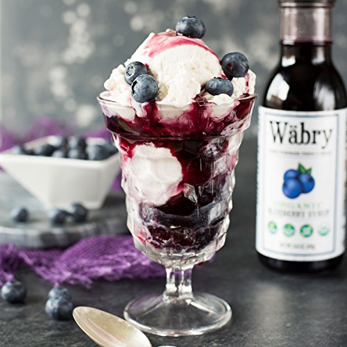 Wäbry Organic Syrup 13.8 Oz No Sugar Added Strawberry, Blueberry