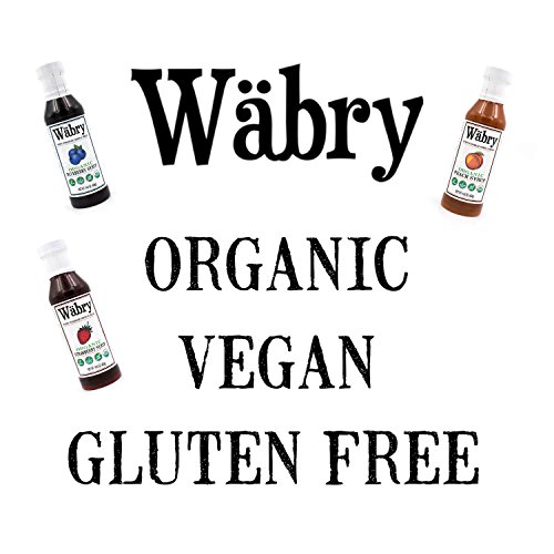 Wäbry Organic Syrup 13.8 Oz No Sugar Added Strawberry, Blueberry