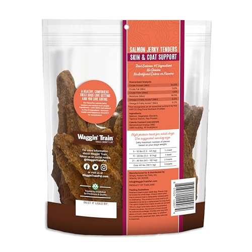 Waggin' Train Salmon Jerky Tenders for Skin & Coat Support for D...