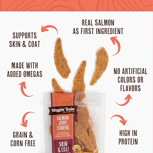 Waggin' Train Salmon Jerky Tenders for Skin & Coat Support for D...