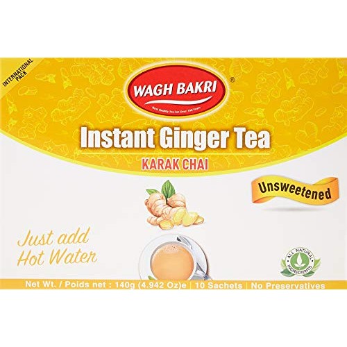 Wagh Bakri Instant Ginger Chai Tea Unsweetened - 10 Sachets