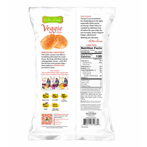 Wai Lana Veggie Chips Lime Chili 12 Pack of 4.5 Ounce Individua...