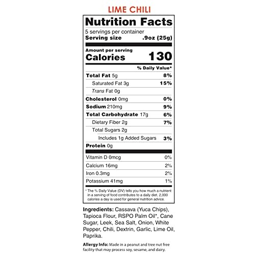 Wai Lana Veggie Chips Lime Chili 12 Pack of 4.5 Ounce Individua...
