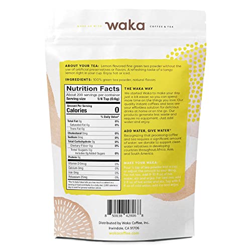 Waka — Lemon Flavored Green Instant Tea Powder — No Sugar Added ...