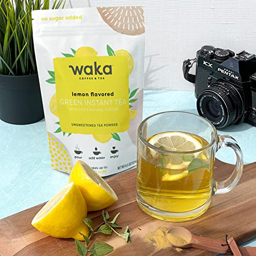 Waka — Lemon Flavored Green Instant Tea Powder — No Sugar Added ...