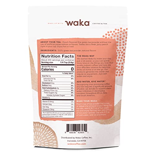 Waka — Peach Flavored Green Instant Tea Powder — No Sugar Added ...