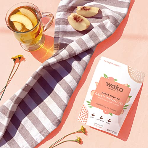 Waka — Peach Flavored Green Instant Tea Powder — No Sugar Added ...