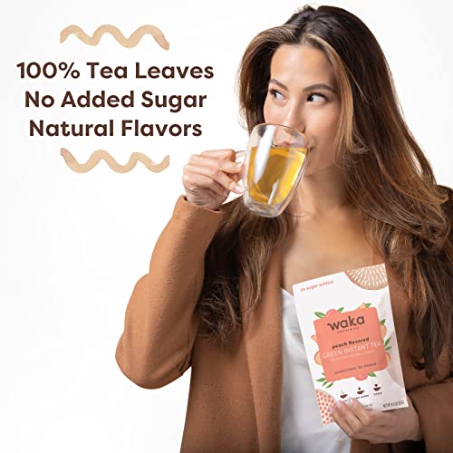 Waka — Peach Flavored Green Instant Tea Powder — No Sugar Added ...