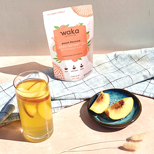 Waka — Peach Flavored Green Instant Tea Powder — No Sugar Added ...