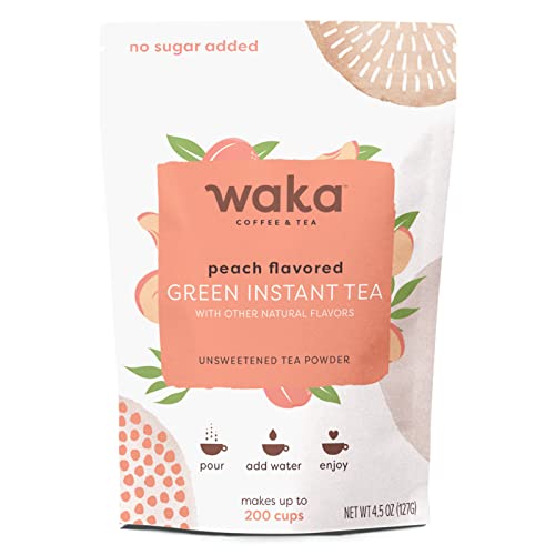Waka — Peach Flavored Green Instant Tea Powder — No Sugar Added ...