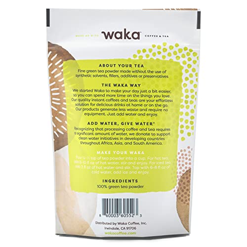 Waka Quality Instant Tea — Unsweetened Green Tea — Kenyan & Chin...