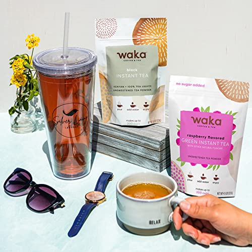 Waka — Unsweetened Instant Tea Powder 2-Bag Combo — 100% Tea Lea...